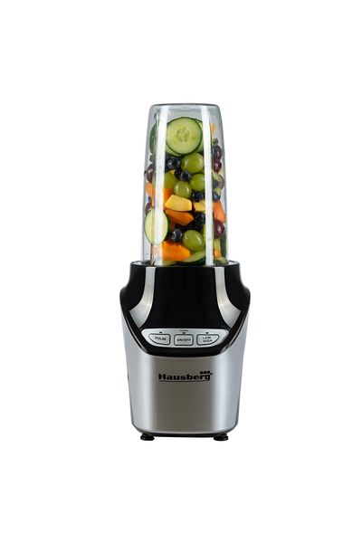 Hausberg Blender 2 in 1 , putere 1000W, Hausberg HB7705NG, Nutrition Extractor, 8 piese, Negru