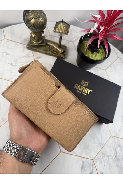 Garniy Biscuit Wallet with Phone Compartment and Handle, Large Compartment
