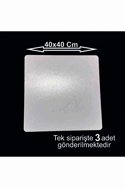 ASUDE HEDİYELİK 3 Adet 40x40 Cm Beyaz Kare Ahşap Mdf Pasta Altlığı Subla
