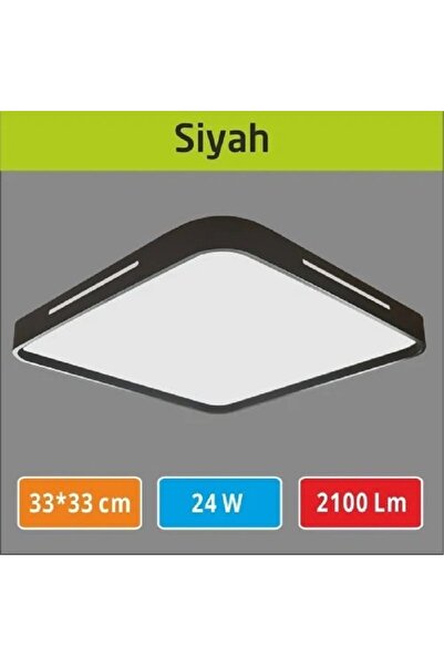 ERBAY 33×33 Led Panel Siyah Kapak 24w Sıva Üstü Şık Kaliteli Ürün