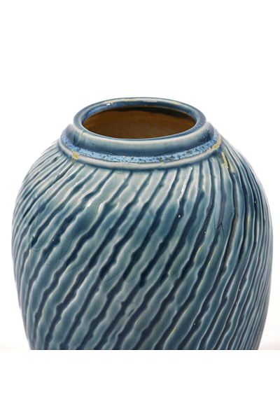 Ella Home Italia Vaza Shell, Ceramica, Albastru, 18cm