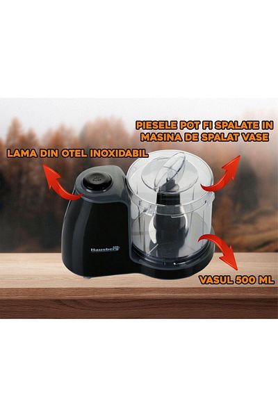 Hausberg Elektrický sekáček Hausberg HB-4504NG, výkon 100 W, měděný motor, černá