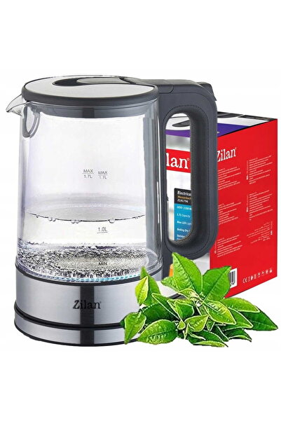 Zilan Ηλεκτρικός βραστήρας ZLN1796, 1,7 λίτρα, 2200 W, διαφανής, μπλε LED