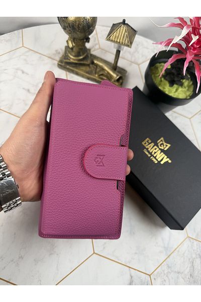 Garniy Fuchsia Wallet with Phone Compartment and Handle, Large Compartment