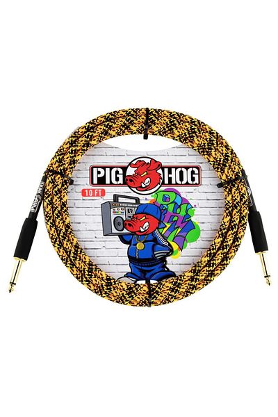 Pig Hog Vintage Series Instrument Cable (3 Meter Pole) Orange Graffiti