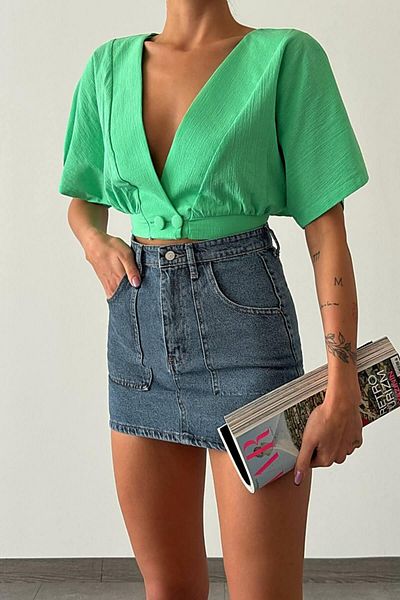 Ravencia Fusta de denim premium pentru femei