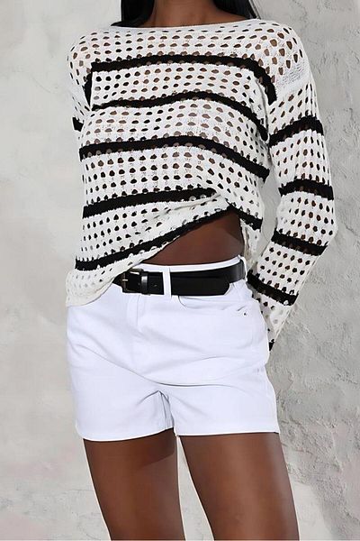 Lavian High White Women's Denim Shorts