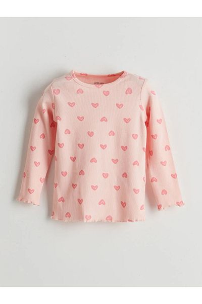 LC Waikiki Lcw Baby Pink Heart Printed Baby Girl Pajama Set