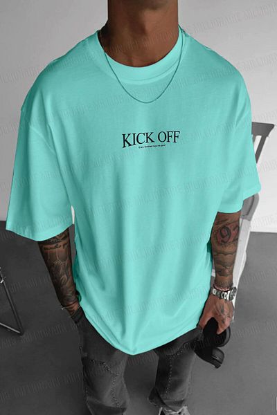 Millionaire Ανδρικό μπλουζάκι Mint Green Oversize Fit Loose Shapes