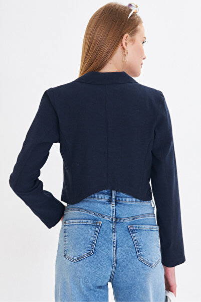 armonika Жіноча темно-синя куртка на одному ґудзику ARM-23Y001064