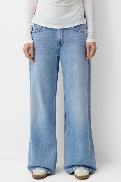 Bershka Geniş paça jean