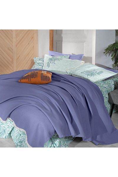 Sarev Adrian Blue Double 100% Cotton Pique Set