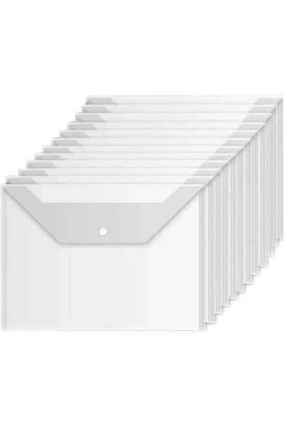 Noki 200 Pcs Clear A4 Snap Closure File Envelope File