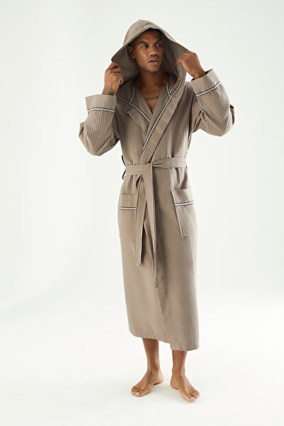 Nuşa Pike Kumaş Bambu Pamuk Erkek Sabahlık