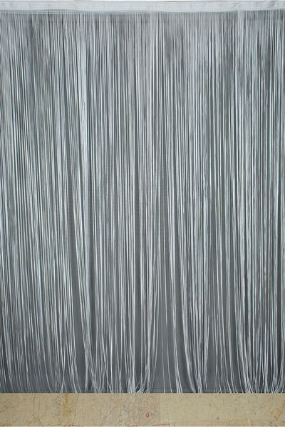 AKÇA TEKSTİL Plain Rope Curtain 100 cm Width 280 cm Length Gray Double Color Ready Rope Curtain