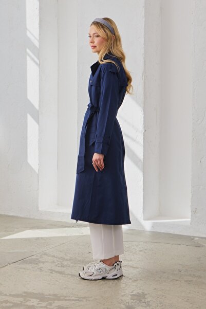 QANU Κλασική καμπαρντίνα Navy Blue