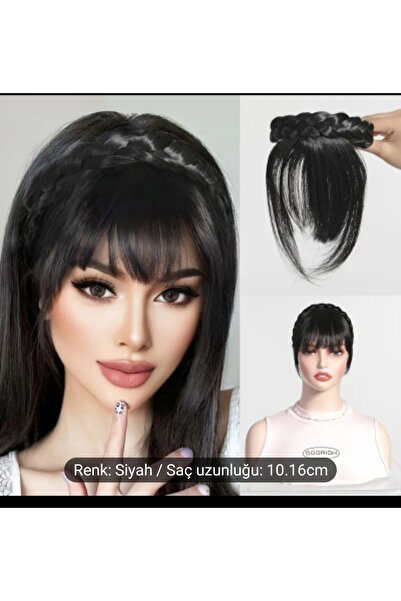 Handmade Örgü detaylı baş bandı kahkül, Yüksek kaliteli Kadın Kahkül Saç Akse...