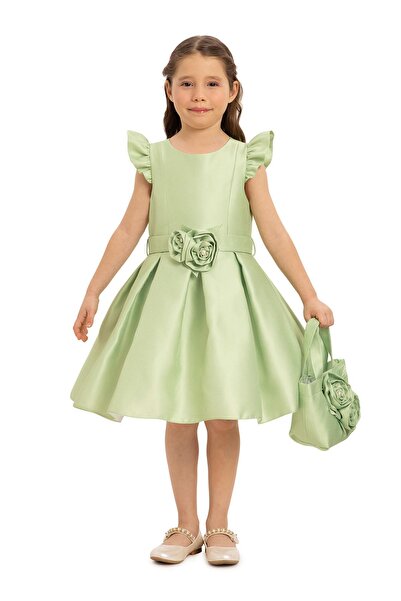 Pamina Rochie de seară verde pentru grupul de 3-7 ani cu geantă