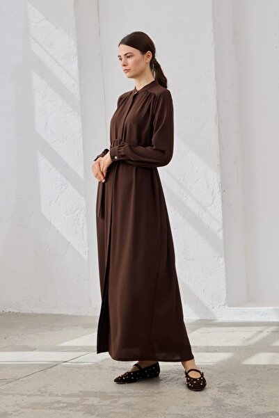 QANU Καφέ φεράζε με κούμπωμα