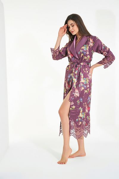 Nuşa Rochie din bumbac cu mâneci din satin din bambus