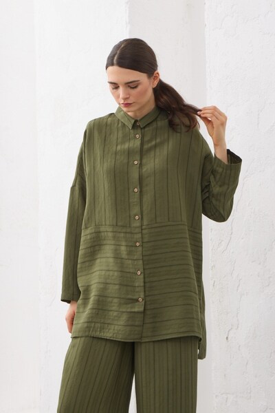 QANU Modal κοντό πουκάμισο πράσινο