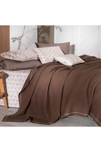 Sarev Abel Brown Double 100% Cotton Pique Set