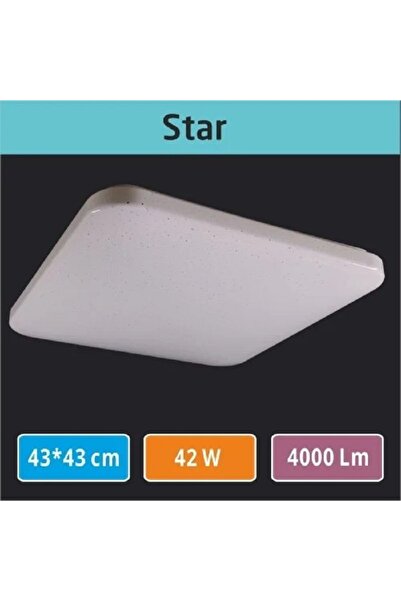ERBAY 43x43 Star Kapak Sıva Üstü Led Armatür Dekaratif Tavan Armatür 42w