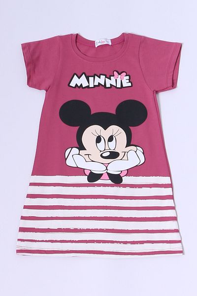 HÇM Girl's Dress Character Printed Striped A25