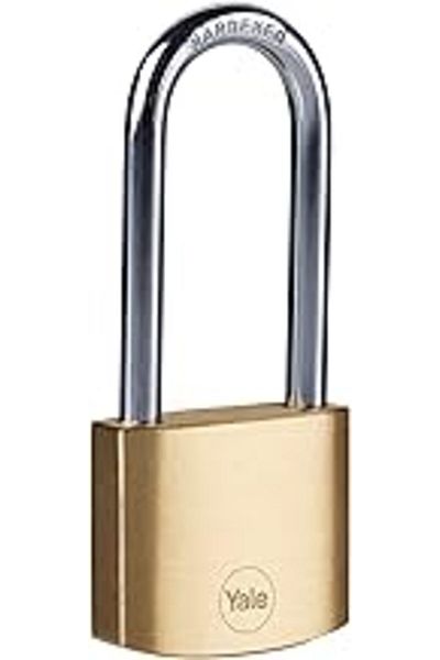 Yale Y110B/30/147/1 - 30mm Brass Padlock (Long Ring) - High Protection - Hardened Steel H