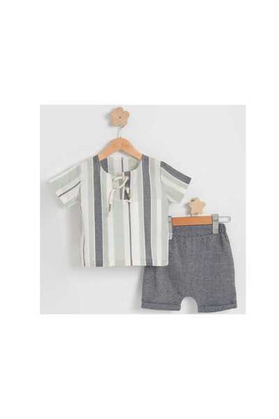 TİJK Baby Boy Striped Shirt Bottom Top Set