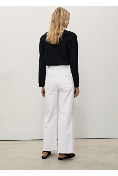 MANGO Woman Catherin High Waisted Culotte Jean Trousers