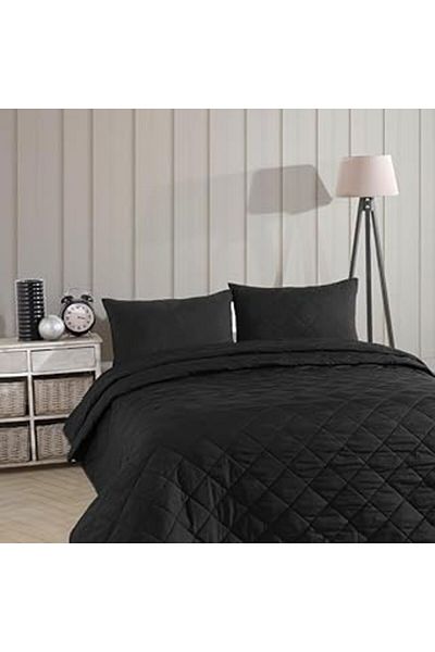 Mu Art Ahşap Double bedspread quilt multi-purpose bedspread quilt (black-black-black)
