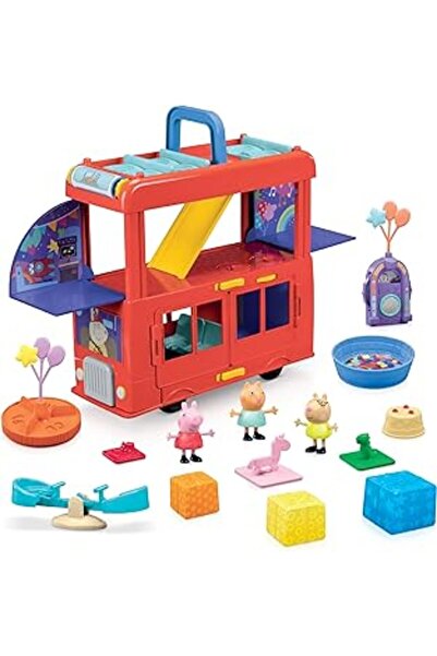 Genel Markalar Peppa Pig Peppa’Nın 2'Si 1 Arada Parti Otobüsü Oyun Seti