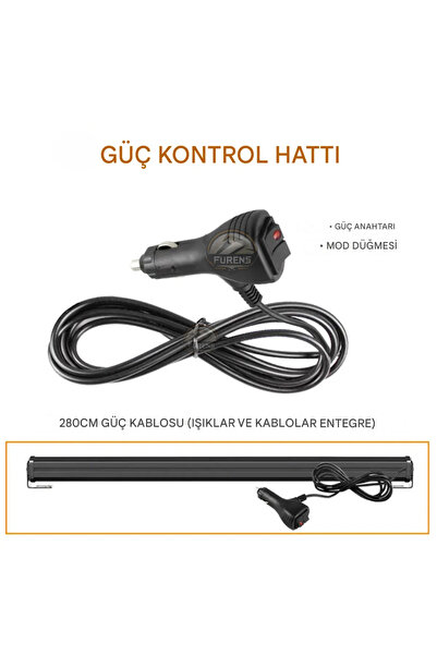 ASTRA LED Turuncu Tepe Çakar Bar Led 120 cm 12-24v Off Road Çekici Traktör İkaz Lambası Çakar 17 Modlu