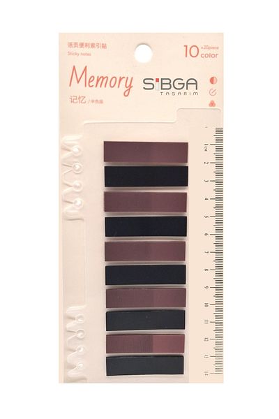 sibga tasarım Transparent Colored Post-It Note Paper - 200 Sheets Bookmark Sticker
