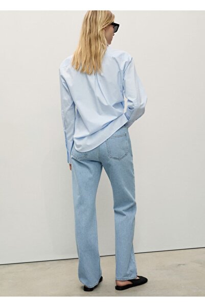 MANGO Woman Matilda düz kesim orta bel jean pantolon