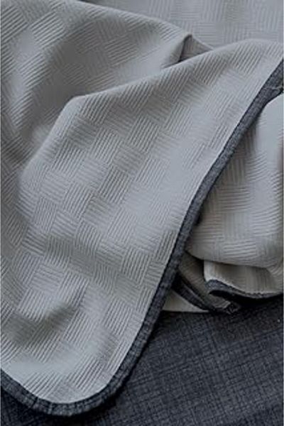 Mu Art Ahşap Alla Turca Double Natural Cotton Pique Set Stone, Four Seasons Pique, 200X240 cm