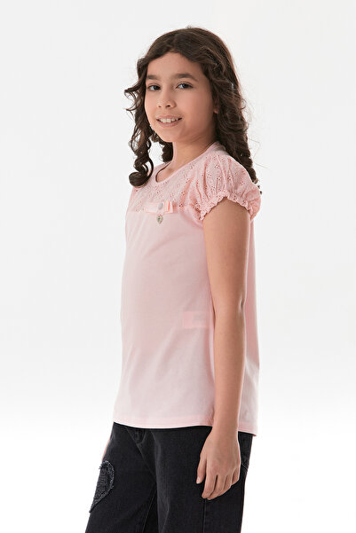 Fulla Moda Κεντημένη μπλούζα για κορίτσια με γράμμα F