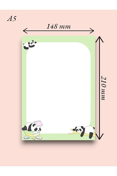 Mirya Notes A5 Panda Patterned Notepad - Notepad