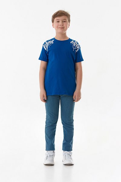 Fulla Moda Tricou pentru băiat cu gât crew cu imprimeu text