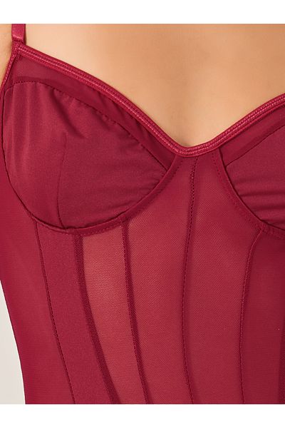 Styli Mesh Panel Underwired Bodysuit