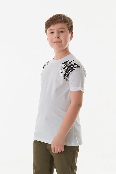 Fulla Moda Text Printed Crew Neck Boy's T-Shirt
