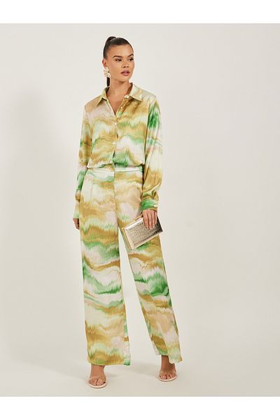 Styli Ombre Print Buttoned Oversized Shirt