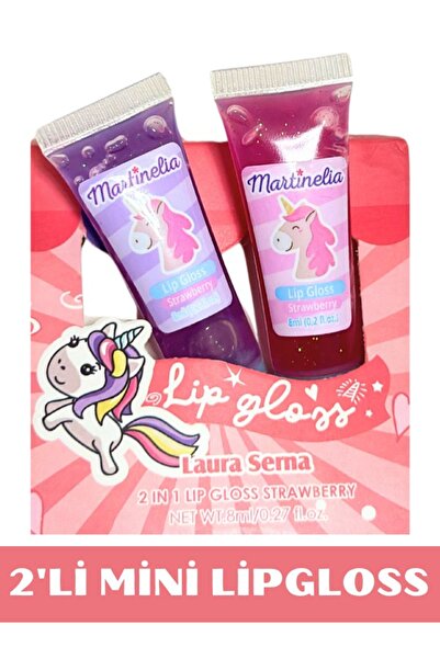 NUNUKO 2'li Çilekli Mini Lip Gloss - 2'li Çilekli Mini Dudak Parlatıcısı