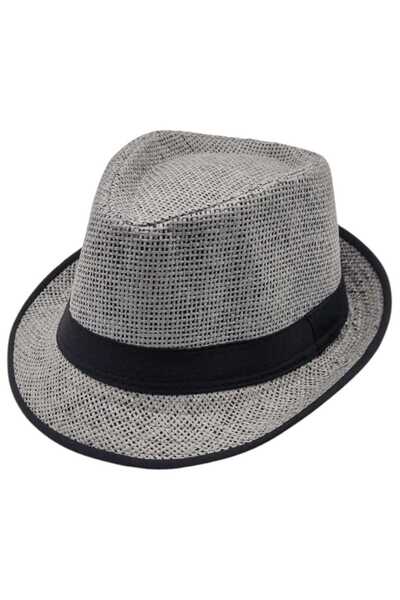Trenderrs Unisex dečji slamnati fedora šešir za uzrast 13-17 godina