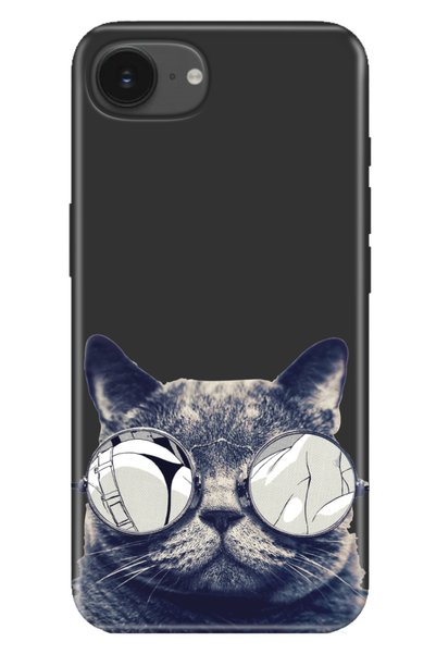 Cekuonline غطاء حماية من السيليكون متوافق مع هاتف iPhone 16E بتصميم Cix Cat