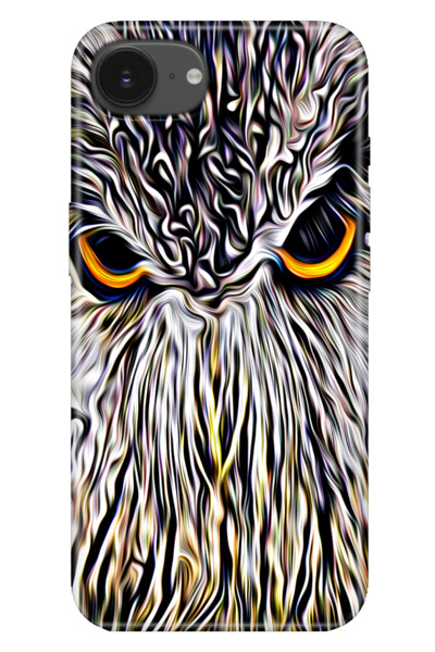 Cekuonline غطاء حماية من السيليكون متوافق مع هاتف iPhone 16E بتصميم بومة نوبل