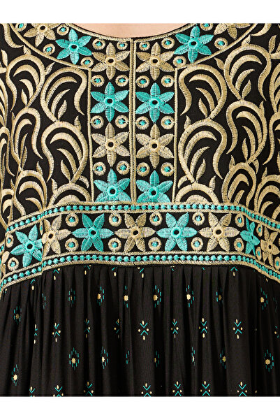 Maxim Creation By Styli Embroidered Round Neck A-Line Jalabyia