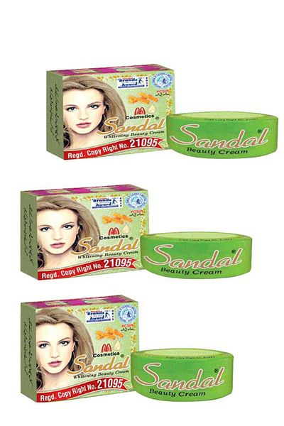 Sandal Sandalwood Beauty Cream Removes Scars and Spots on Skin 3 Pieces