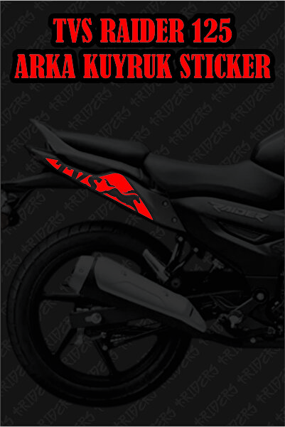 TRİDERS Tvs Raider 125 Arka Kuyruk Sticker REFLEKTÖRLÜ  KIRMIZI